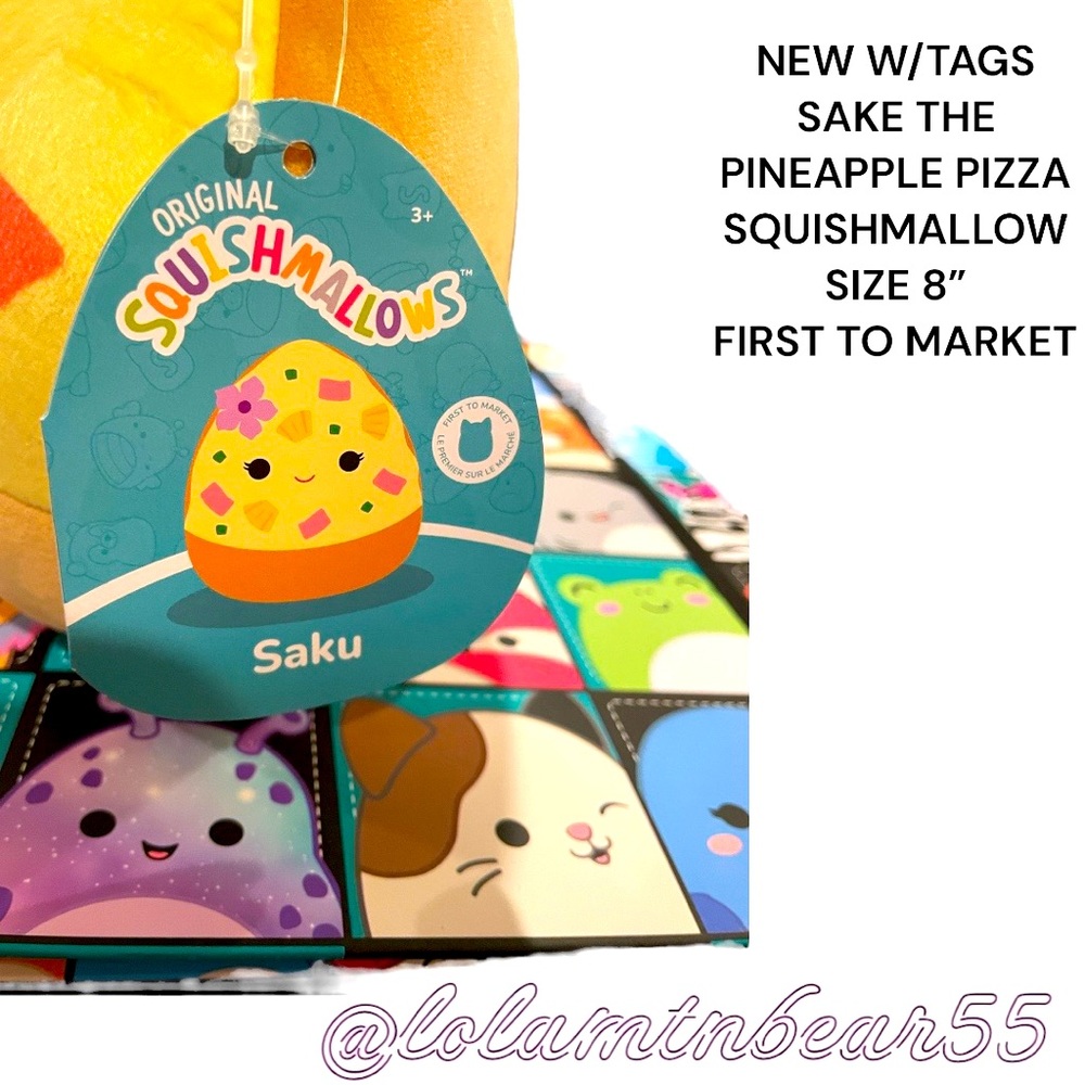 NEW W/TAGS SAKE THE PINEAPPLE PIZZA SQUISHMALLOW W/FLOWER FIRST TO MARKET SZ 8” - Picture 2 of 4